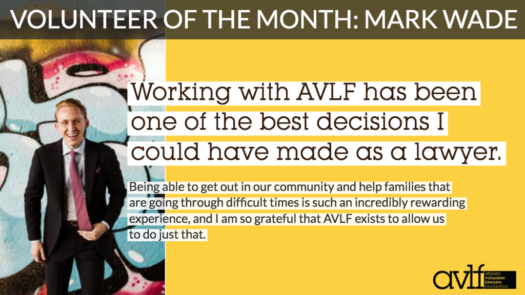 A man in a suit stands smiling against a colorful graffiti wall. Text highlights his positive experience volunteering with AVLF, expressing gratitude for community work opportunities.