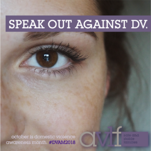 Close-up of a woman's eye with text overlay: 