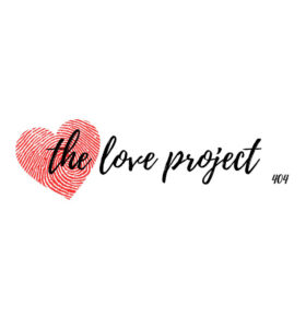 Logo with a red fingerprint heart and the words 