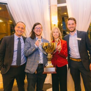 AVLF Cup Awards recipients holding trophy